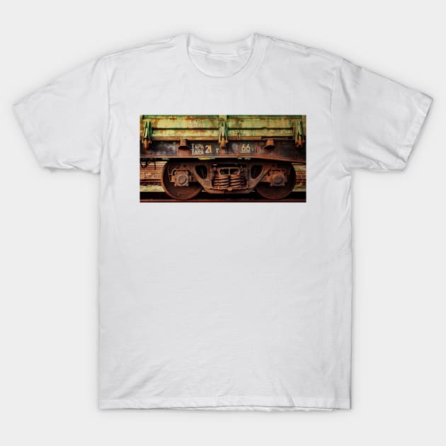 Old rusty train cargo wagon T-Shirt by lena-maximova